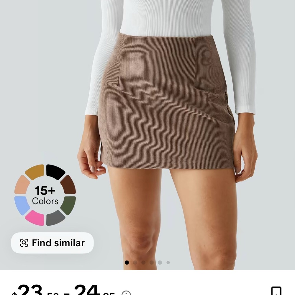 Brown Corduroy Mini Skirt